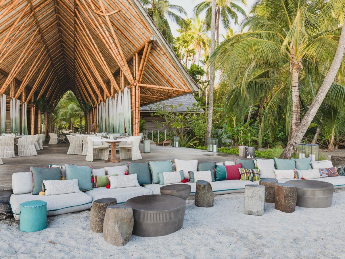 Terraza beach seating at Islas Secas resort in Panama