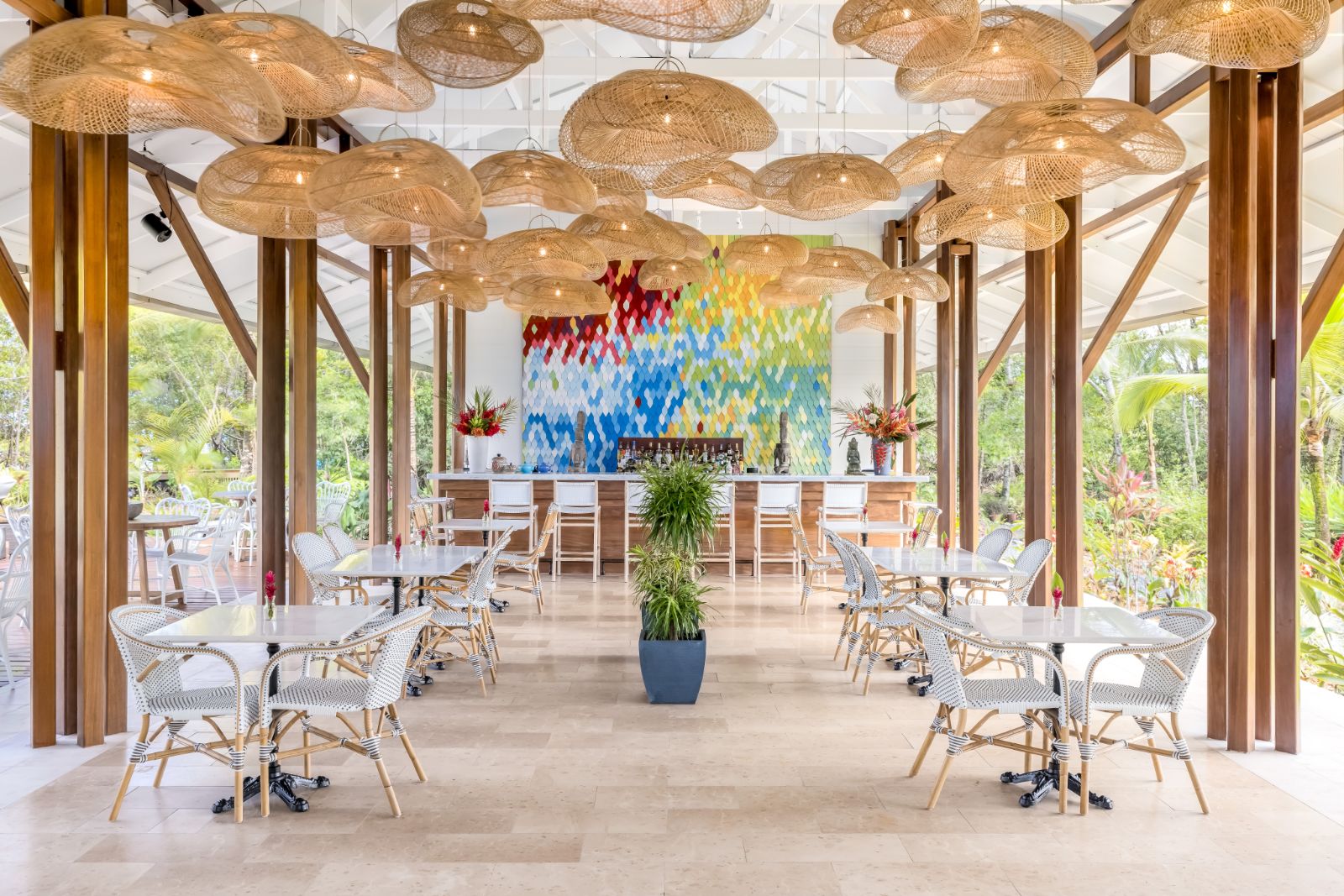 Cafe at Nayara Bocas Del Toro resort in Panama