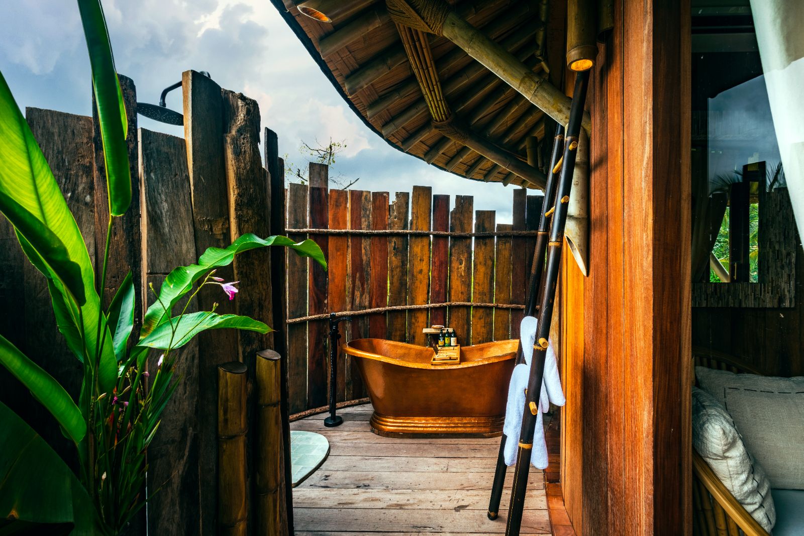 Treehouse villa bathroom at Nayara Bocas Del Toro resort in Panama