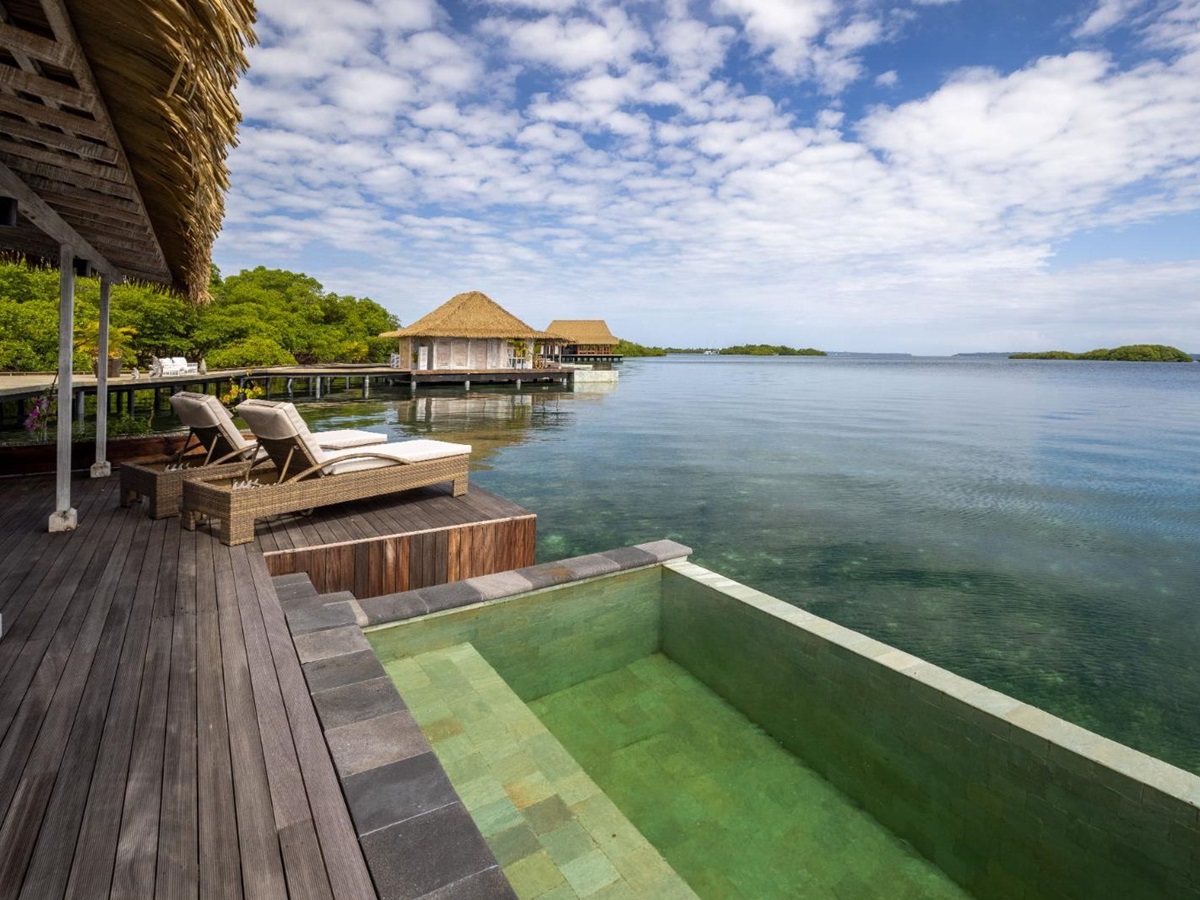 Gust suite villa deck and pool at Nayara Bocas Del Toro resort in Panama