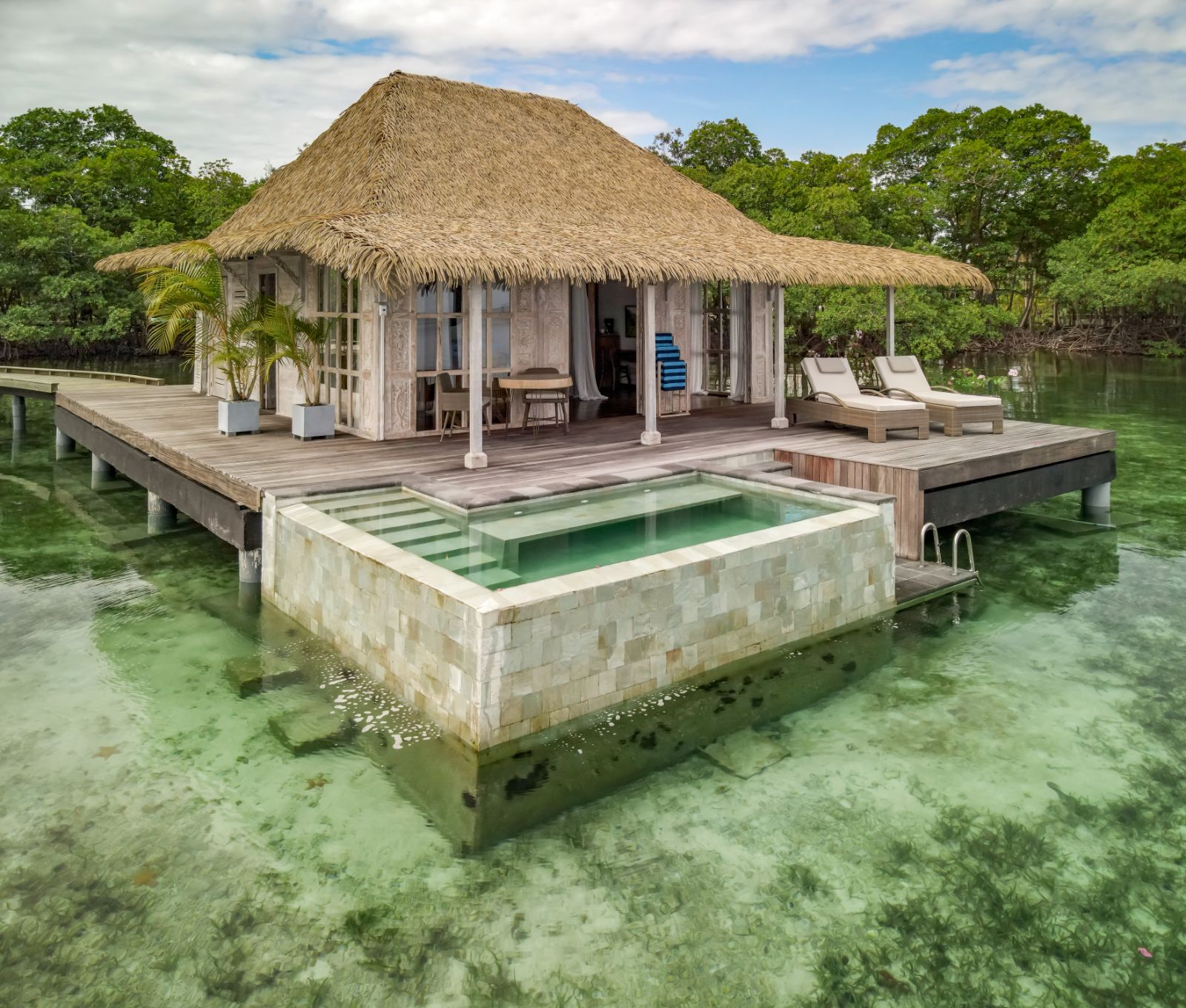 Exterior view of a guest suite villa at Nayara Bocas Del Toro resort in Panama