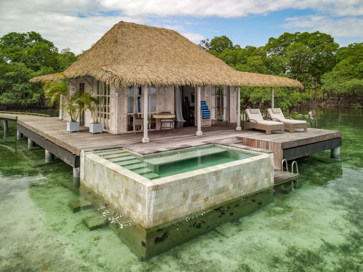 Exterior view of a guest suite villa at Nayara Bocas Del Toro resort in Panama