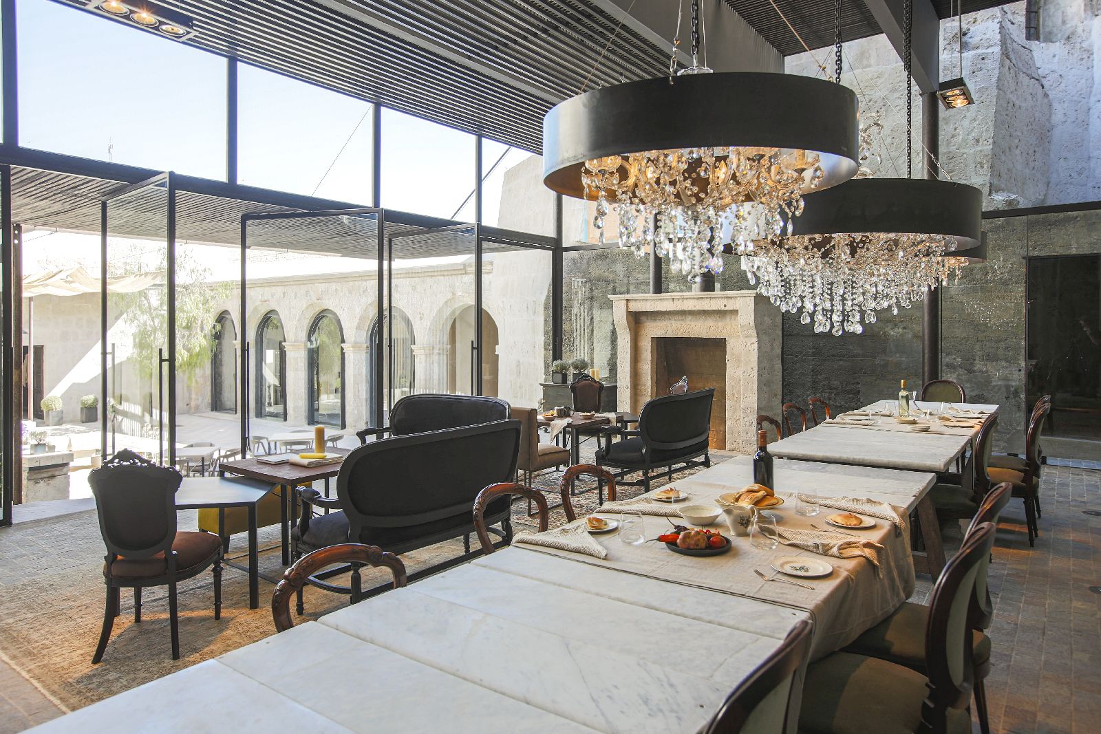 The restaurant at Cirqa hotel in Arequipa Peru