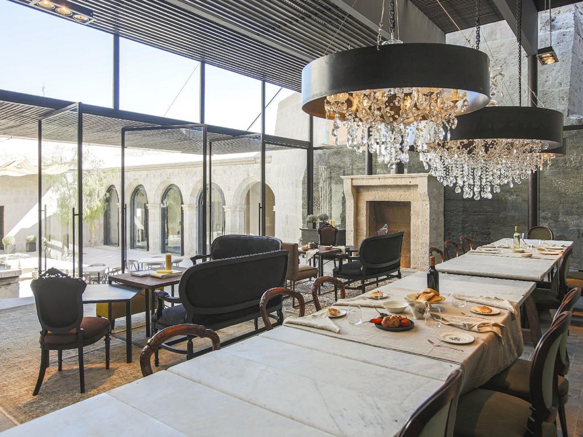 The restaurant at Cirqa hotel in Arequipa Peru
