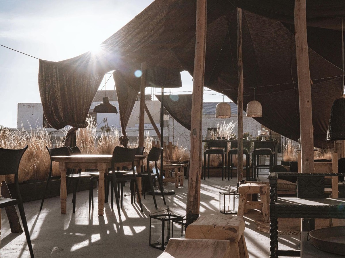 The rooftop terrace at Cirqa hotel in Arequipa Peru