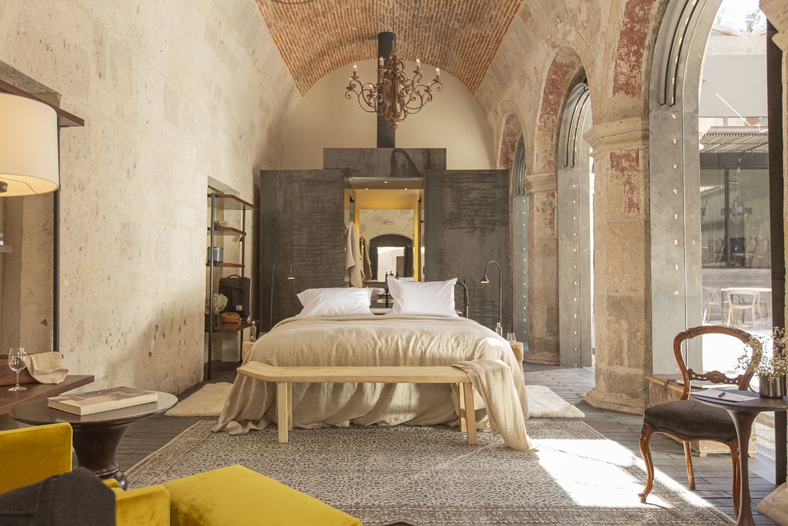 Light and characterful guest room at Cirqa hotel in Arequipa Peru