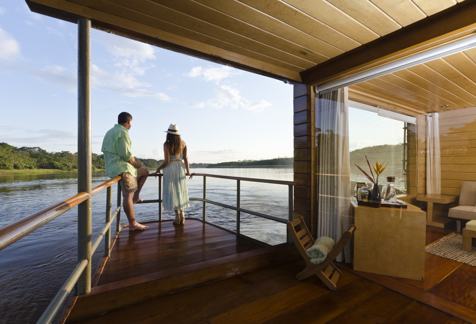 Balcony onboard Delfin 1 in Peru