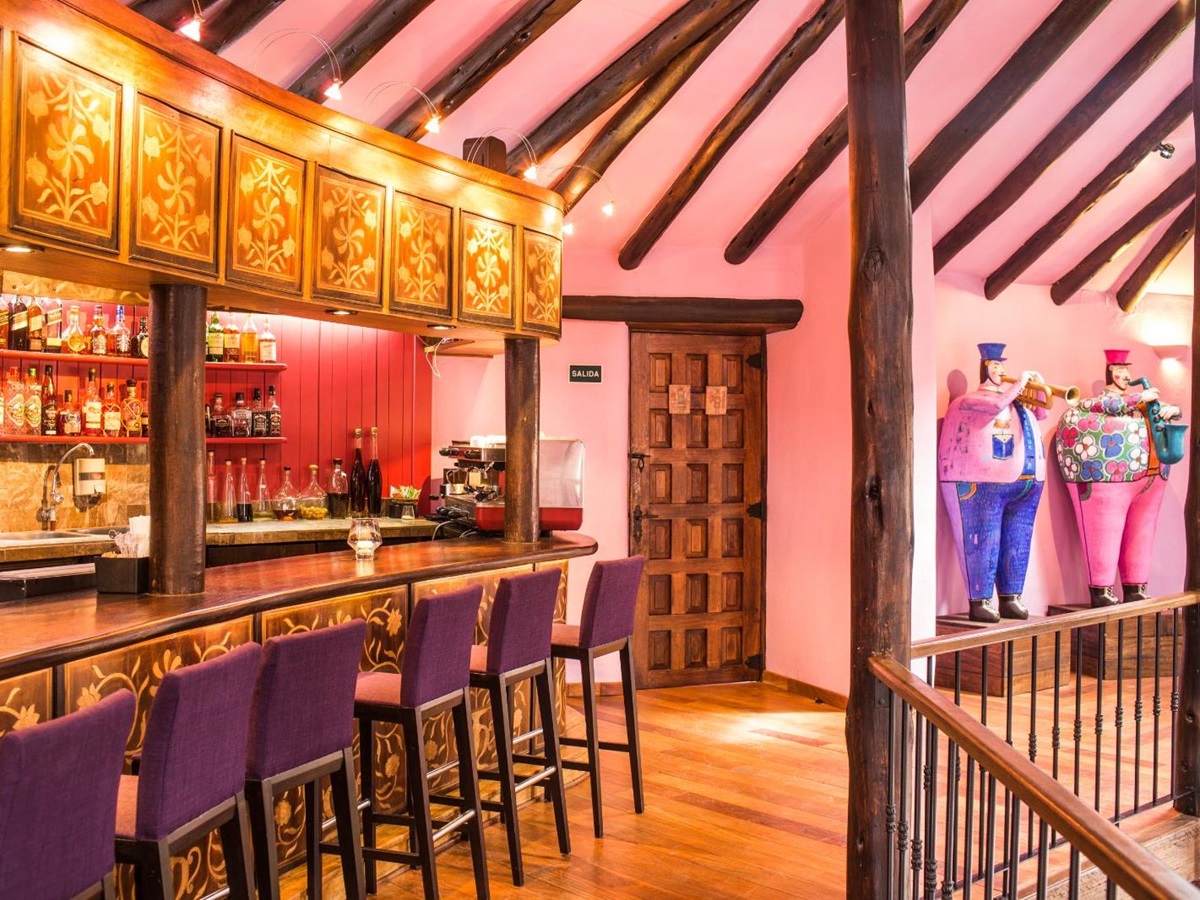 Wasi Restaurant lunge and bar area at Sol Y Luna hotel in the Cusco region of Peru