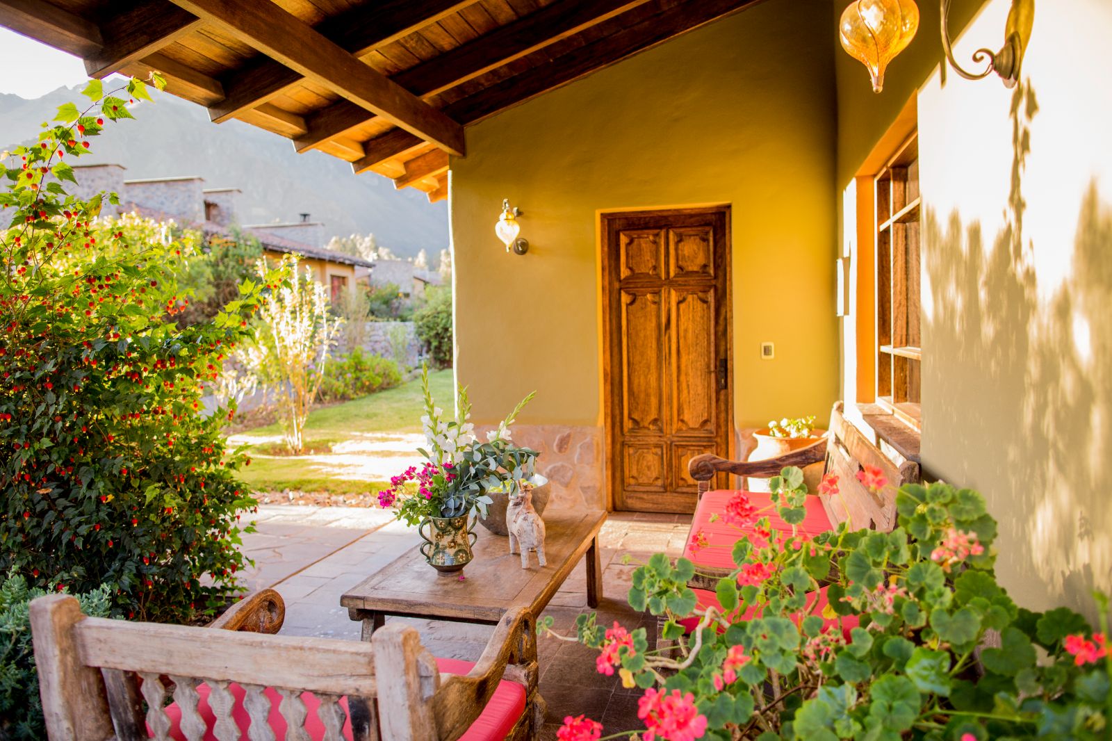 Premium suite terrace and exterior at Sol Y Luna hotel in the Cusco region of Peru