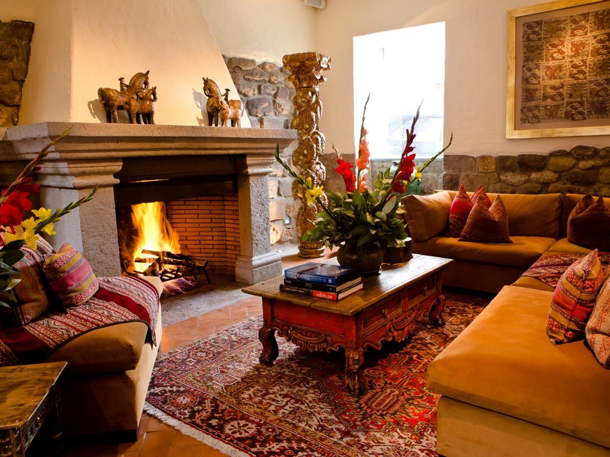 Lounge at Inkaterra La Casona in Peru