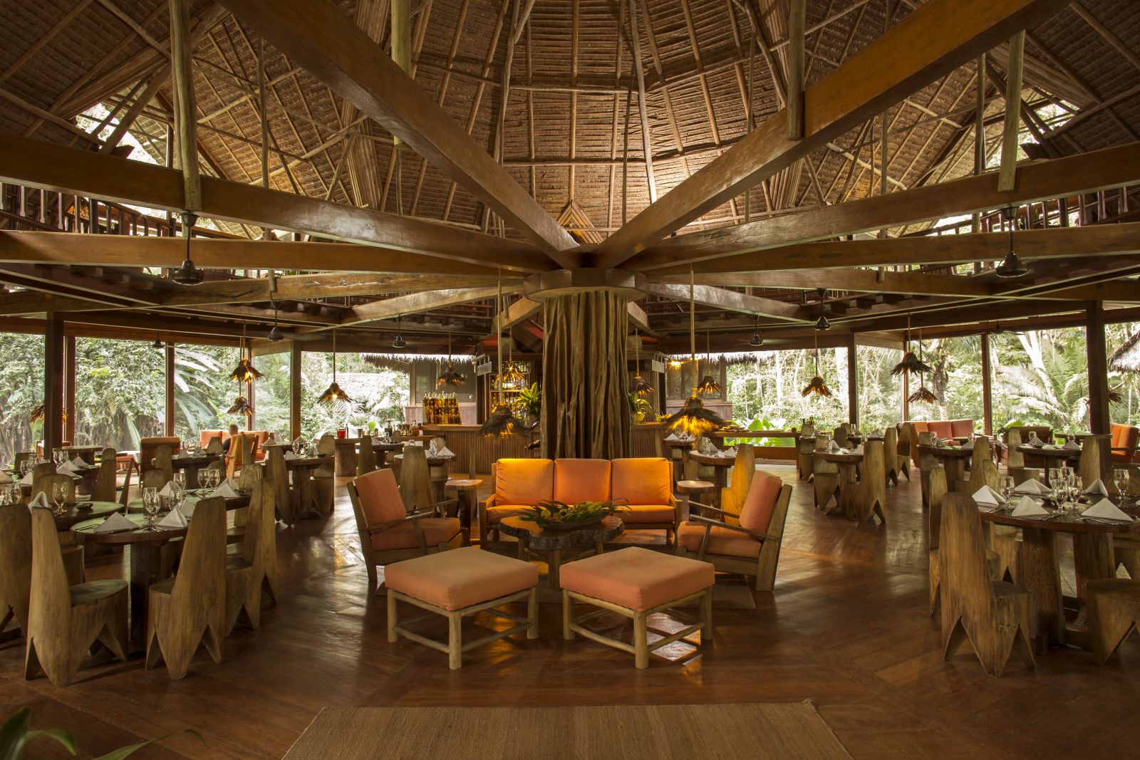 Dining room at Inkaterra Reserva Amazonica lodge in Peru