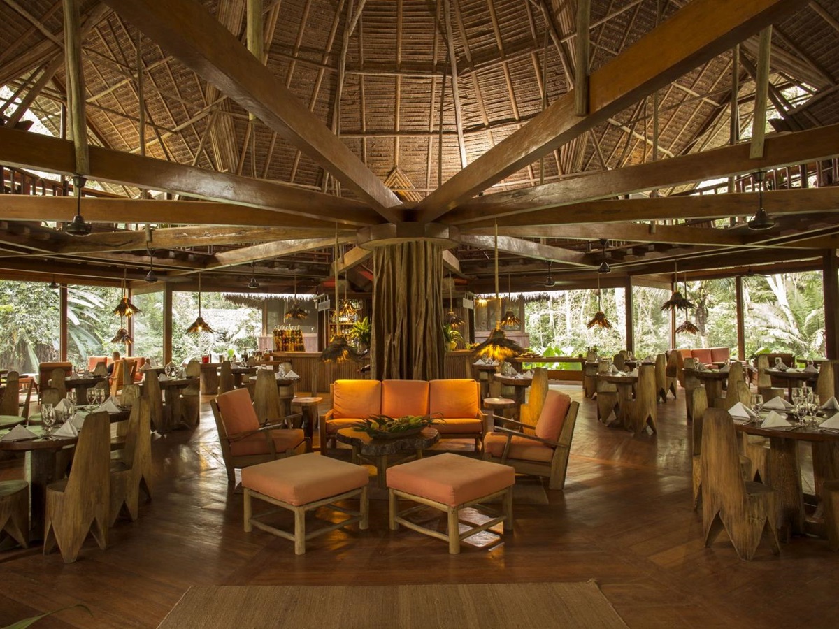 Dining room at Inkaterra Reserva Amazonica lodge in Peru