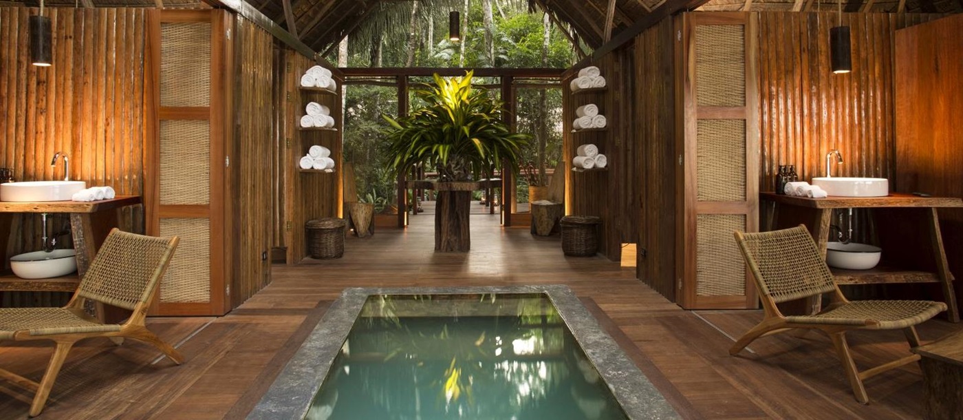 Plunge pool in the spa of the Inkaterra Reserva Amazonica Lodge in Peru