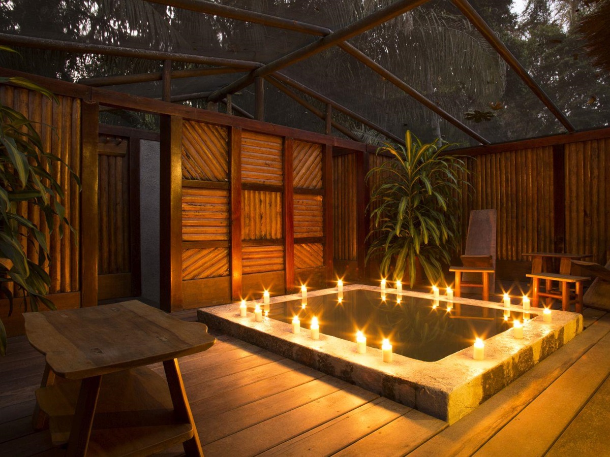 Private terrace and plunge pool in the Tambopata Suite at Inkaterra Reserva Amazonica in Peru