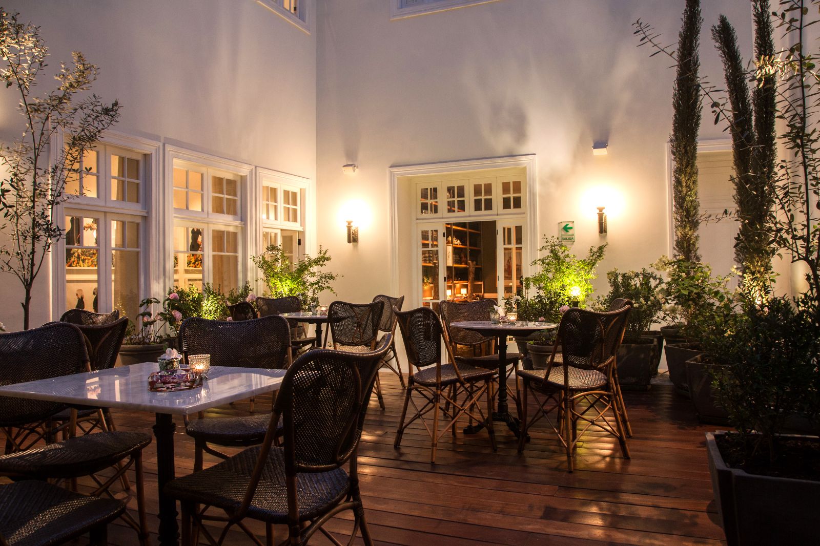 Patio terrace at Hotel B in the Barranco neighbourhood of Lima