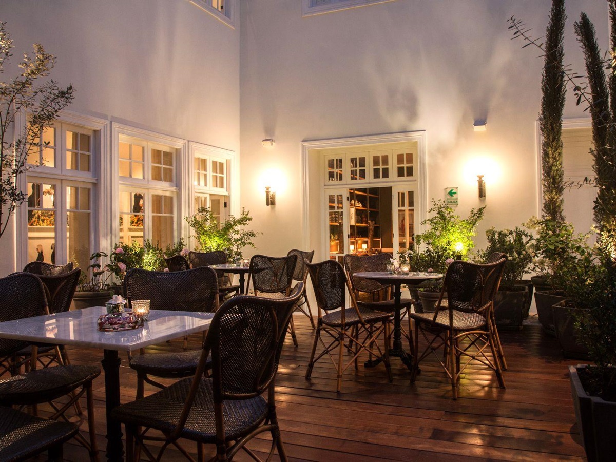 Patio terrace at Hotel B in the Barranco neighbourhood of Lima