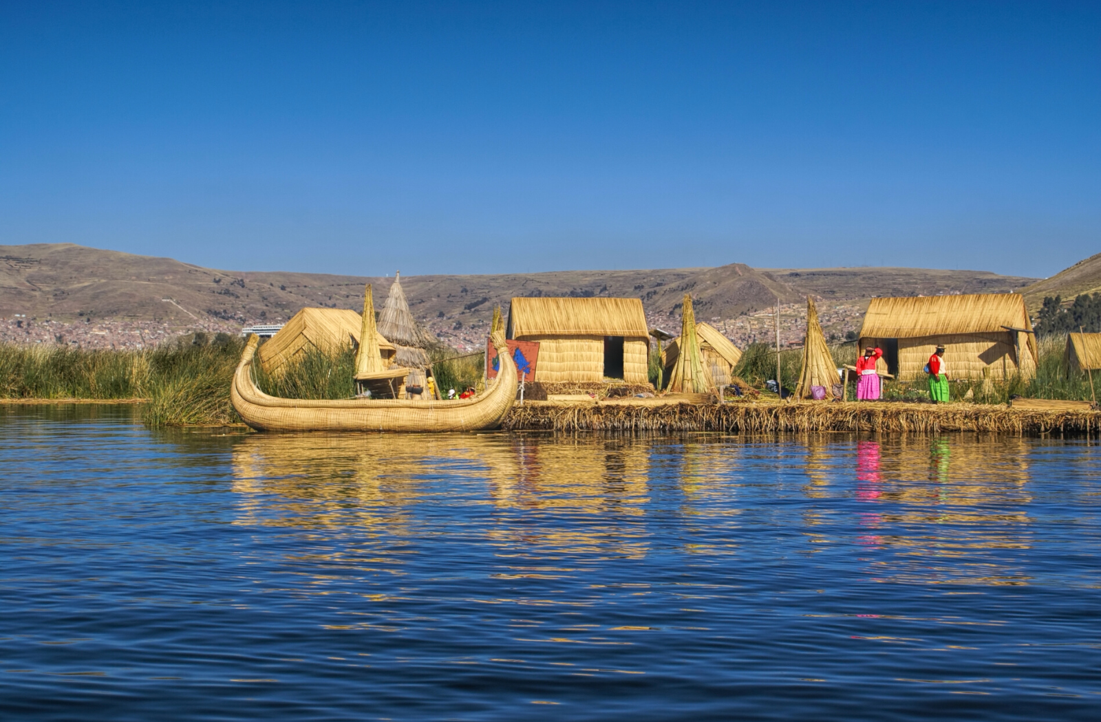 boat on Lake Titicaca, Peru