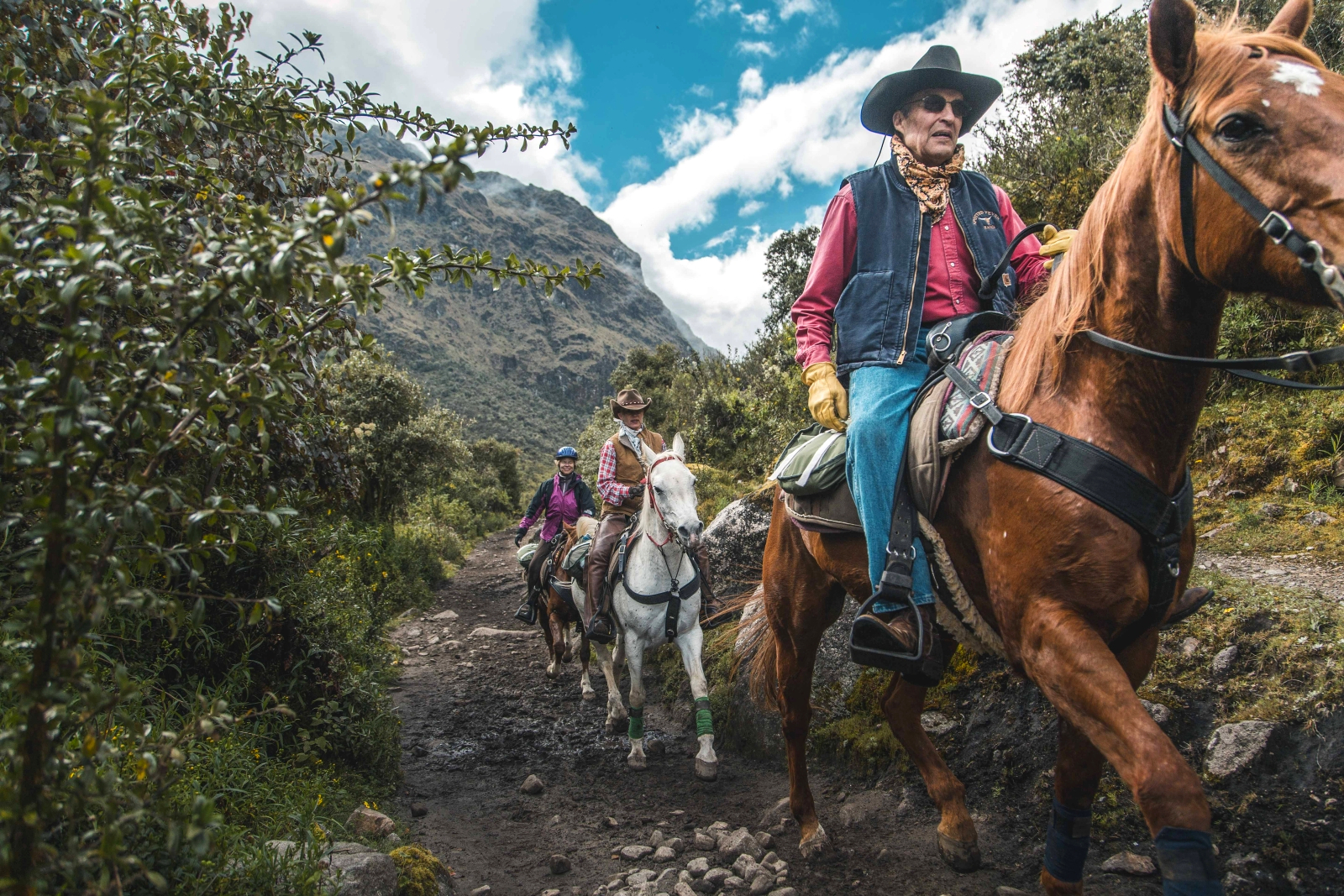 Riders on a gravelled road