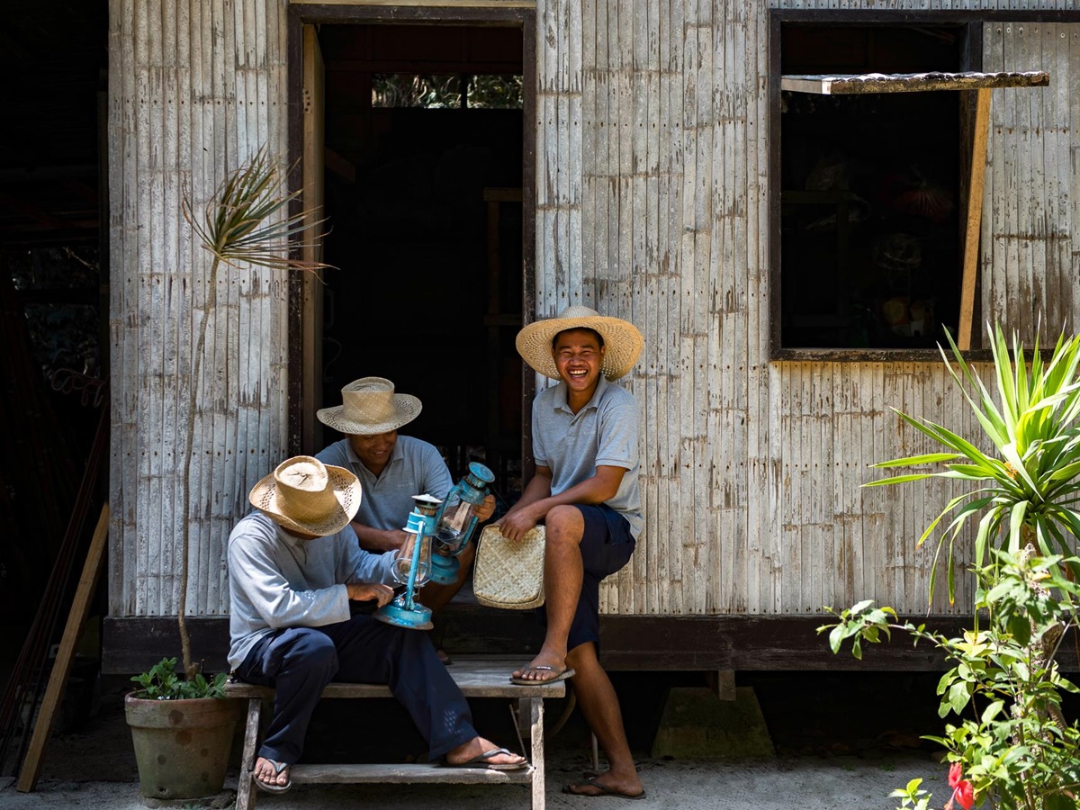 Staff of the organic farm at Amanpulo luxury beach resort in the Philippines