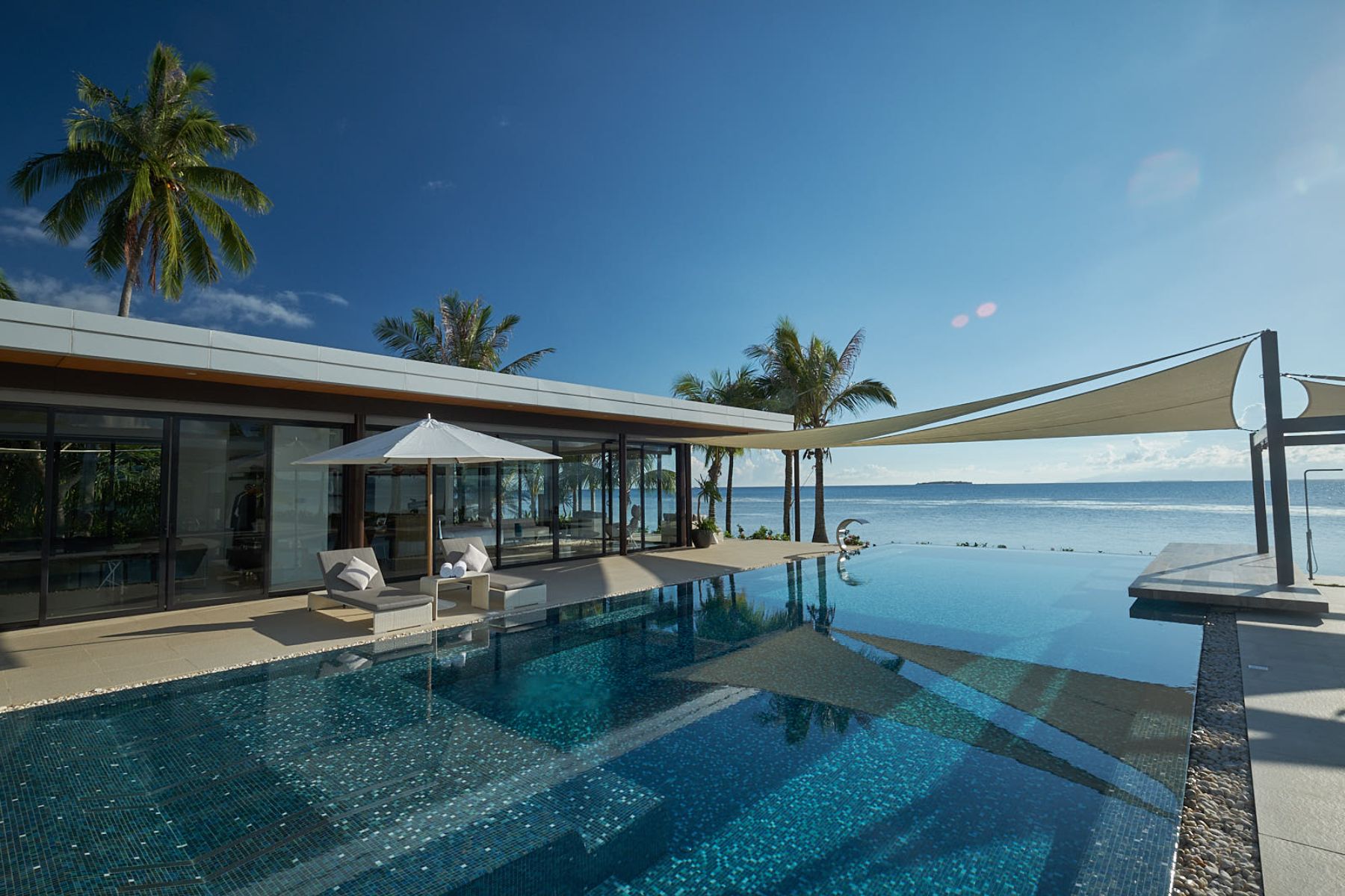 Infinity pool and sea view at Banwa Private Island Philippines