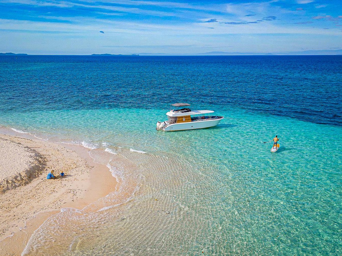 Island hopping at Nay Palad Hideaway beach resort in the Philippines