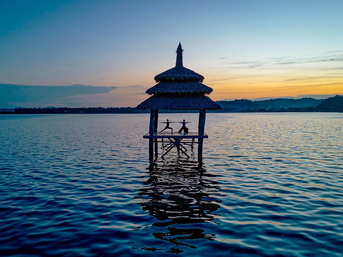 Ocean yoga pavilion at Nay Palad Hideaway beach resort in the Philippines