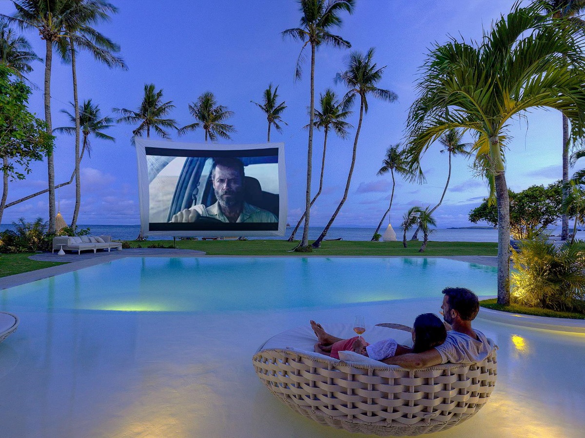 Outdoor cinema at Nay Palad Hideaway beach resort in the Philippines