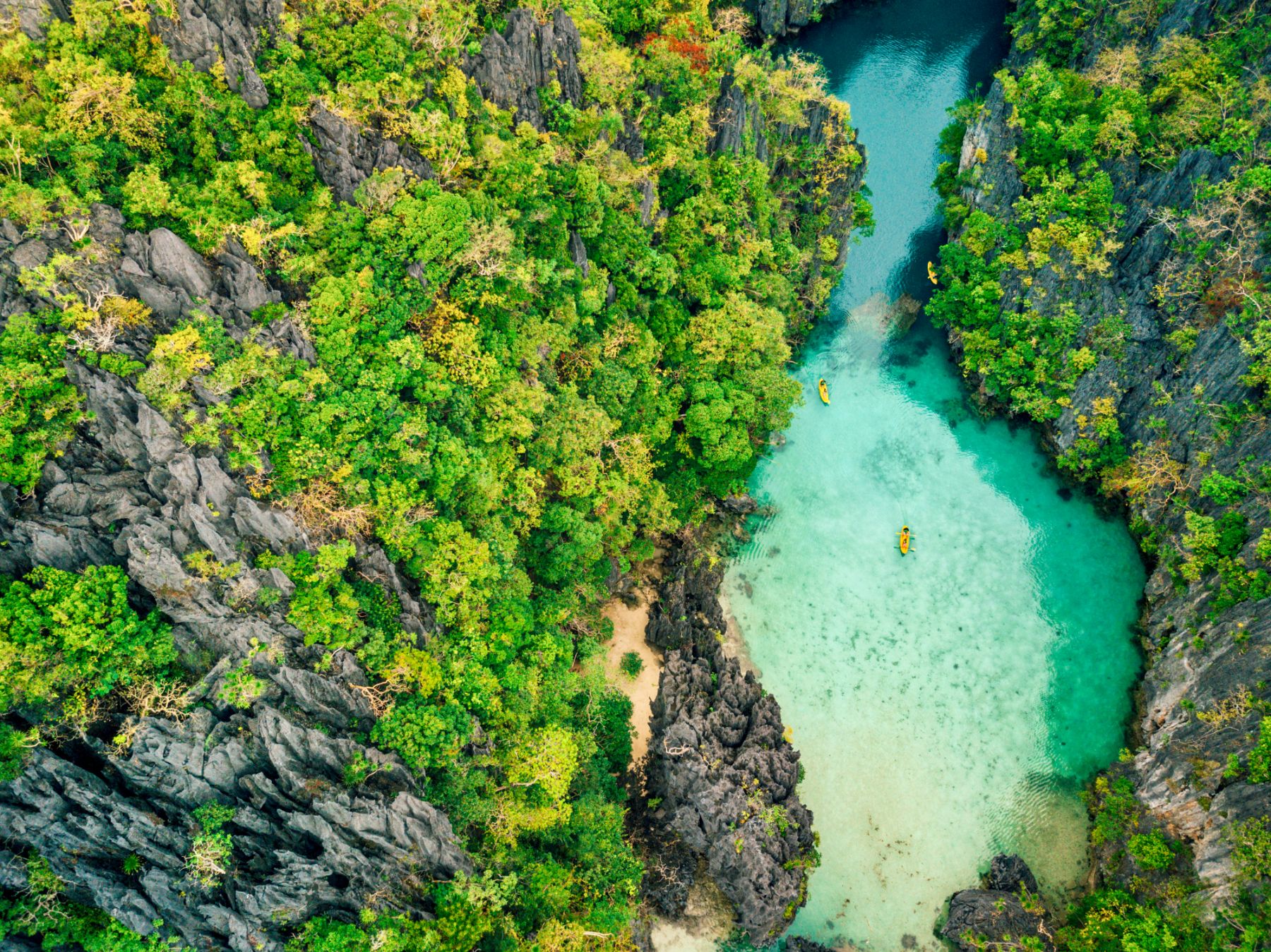 Aerial view of a lagoon in the Philippines