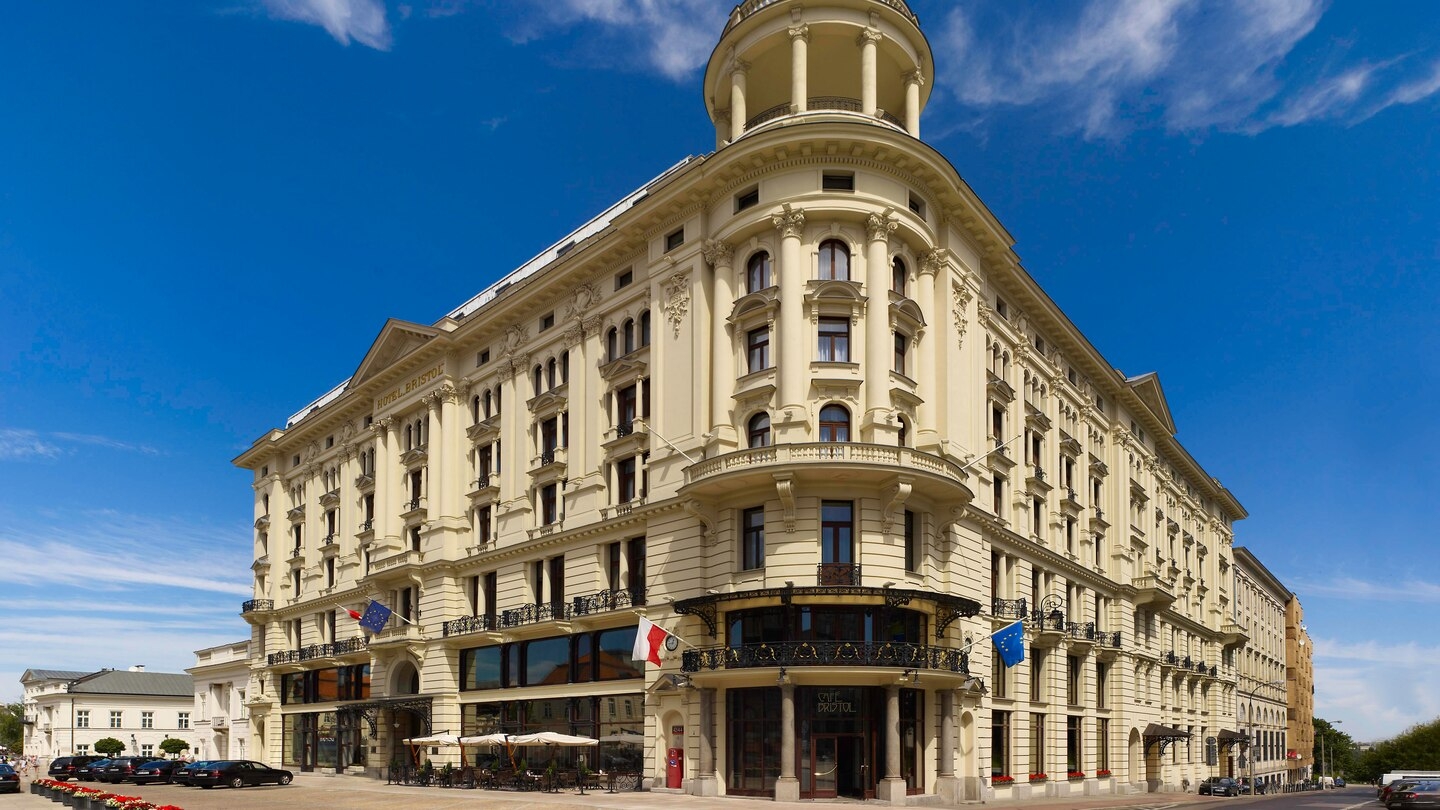 Exterior view of Hotel Bristol in Warsaw Poland