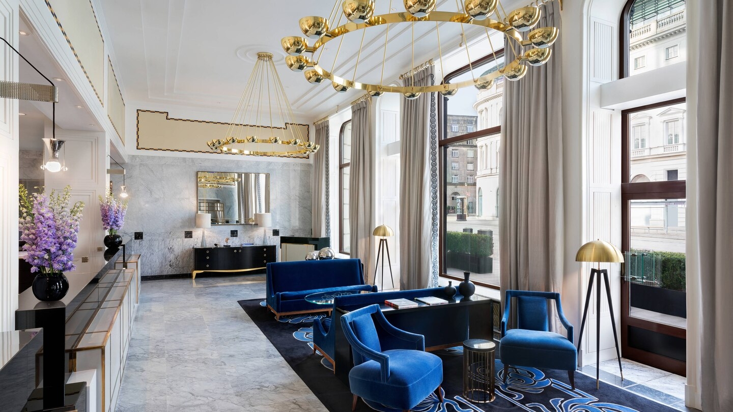 Lobby at Hotel Bristol in Warsaw Poland