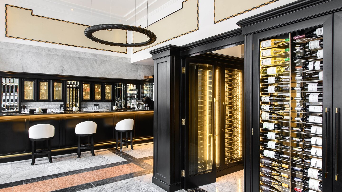 Wine bar at Hotel Bristol in Warsaw Poland