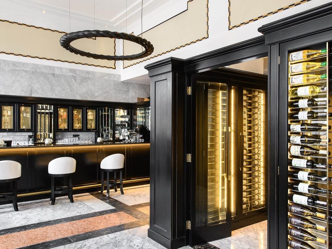 Wine bar at Hotel Bristol in Warsaw Poland