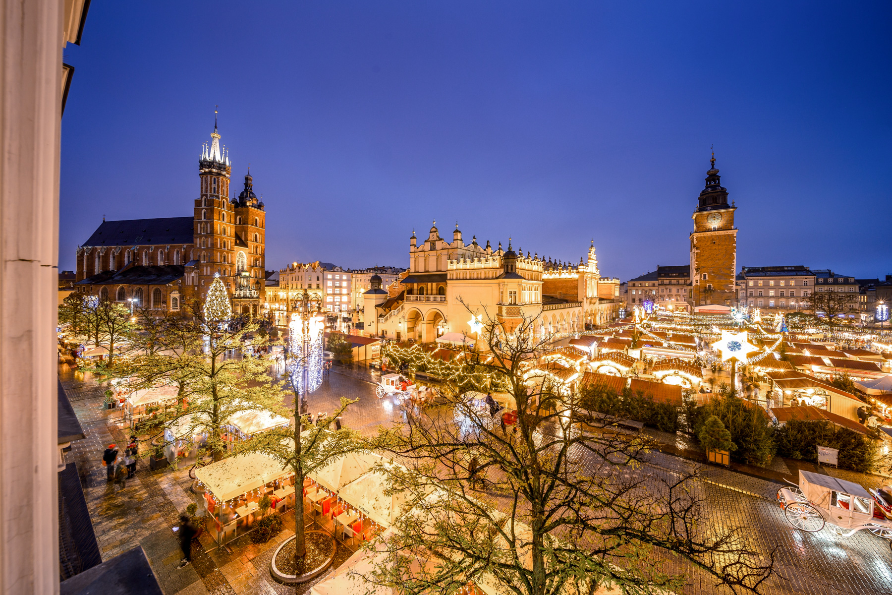 Winter scene in Krakow, Poland