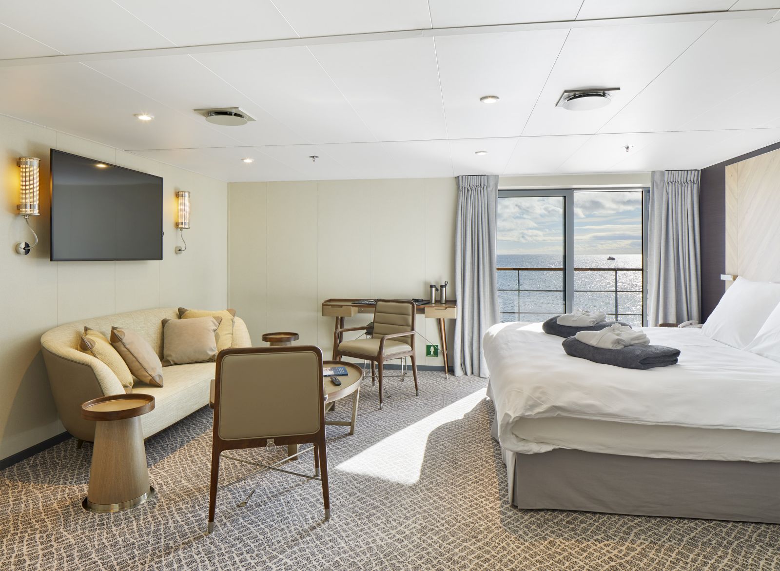 Spacious cabin on board the Magellan Explorer Antarctica cruise ship