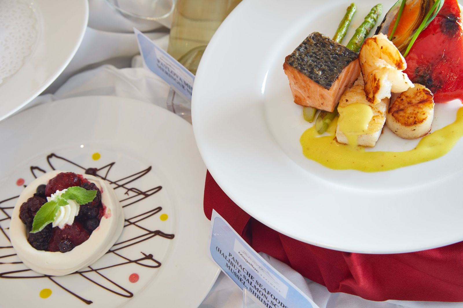 A la carte dining on board the Magellan Explorer cruise in Antarctica