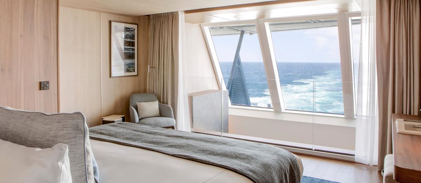 Guest bedroom onboard Ponant's Le Commandant Charcot in Antarctica