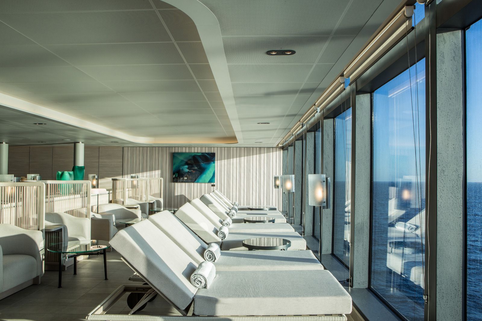 Loungers onboard Ponant's Le Commandant Charcot in Antarctica