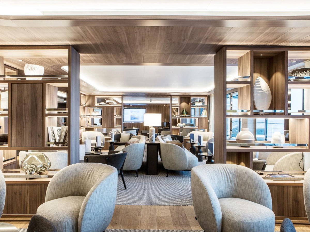 Living area onboard Ponant's Le Commandant Charcot in Antarctica