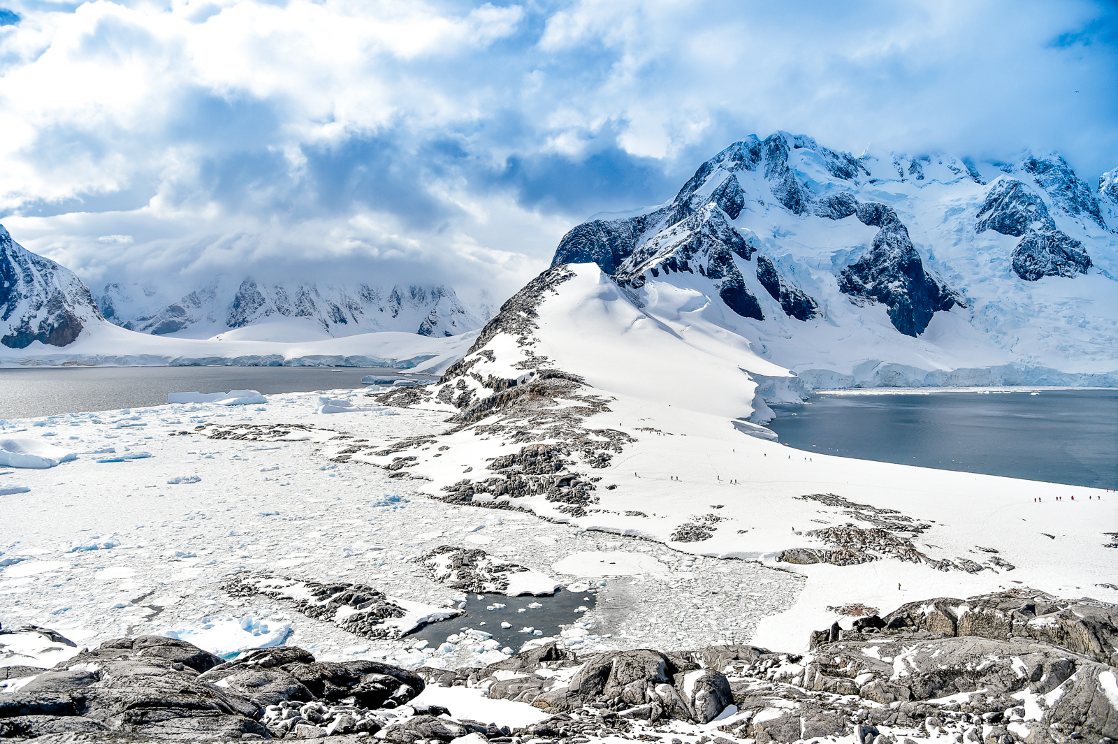 An Antarctic landscape spotted from Ponant's Le Lyrial cruise ship
