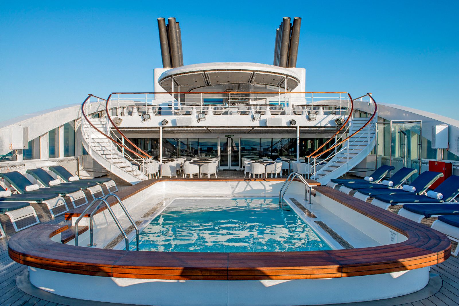 Heated swimming pool onboard Ponant's Le Lyrial in Antarctica