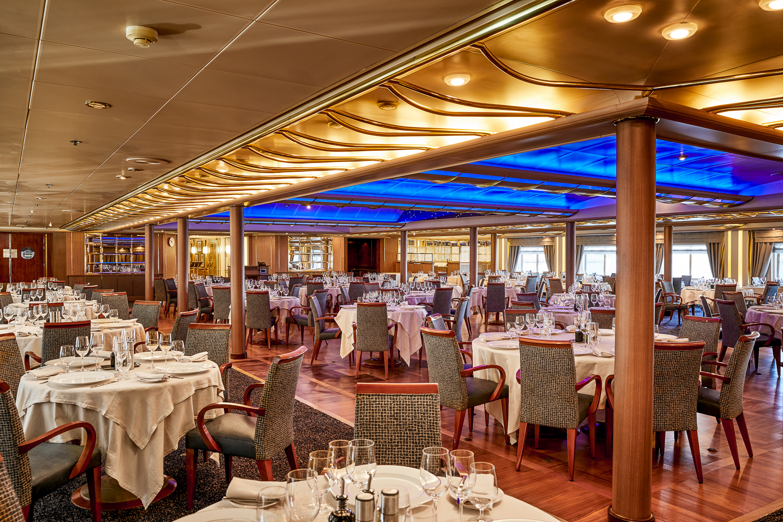 Restaurant onboard the Silver Cloud cruise ship in Antarctica