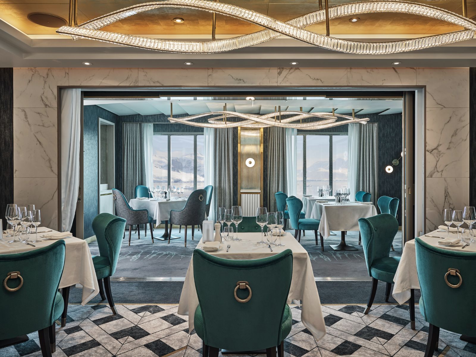 Il Terrazzino Italian restaurant on board the Silver Endeavour luxury cruise liner