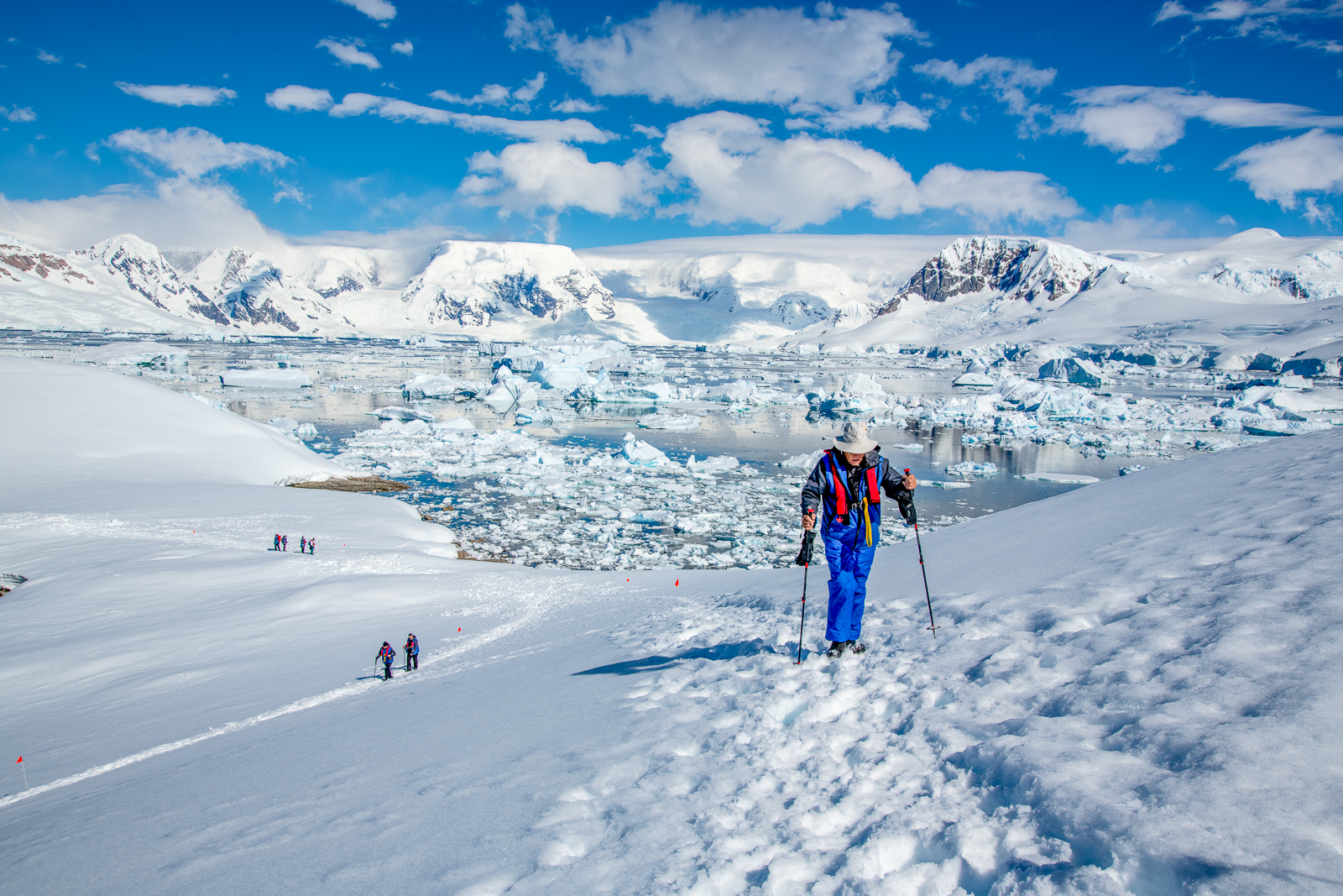 Trekking in Antarctica from Aurora Expeditions' Sylvia Earle cruise ship