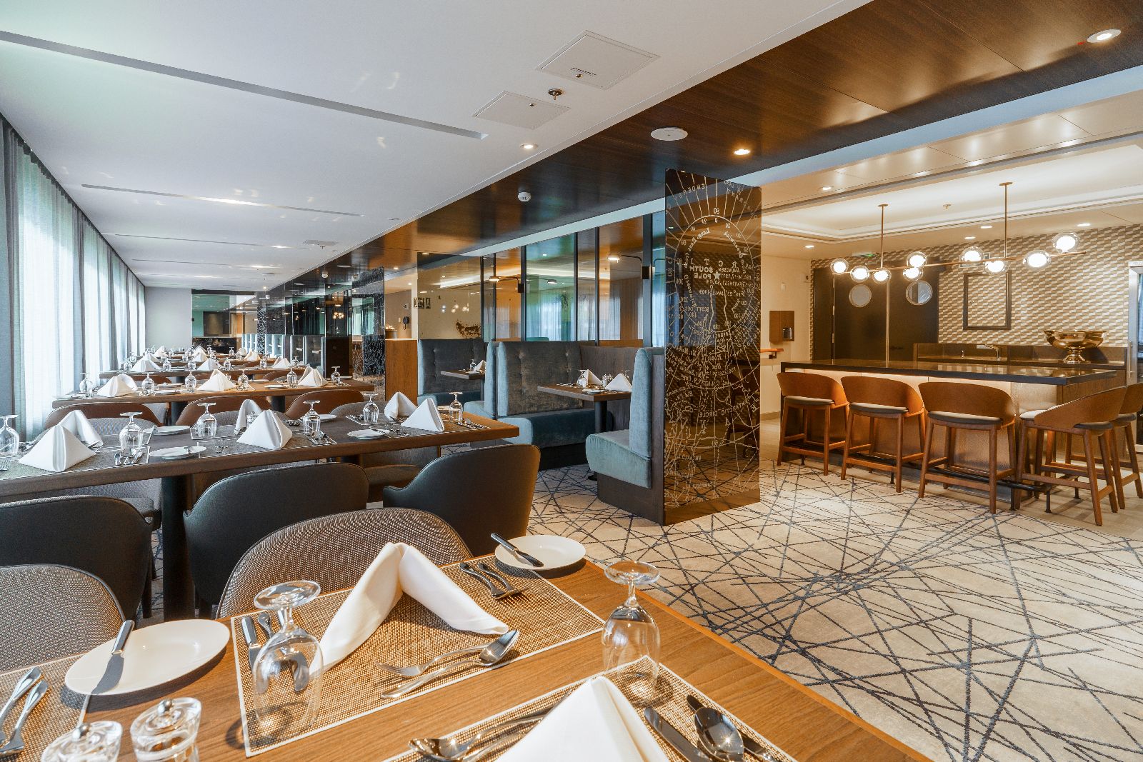 Balena restaurant on board the Ultramarine cruise ship in Antarctica