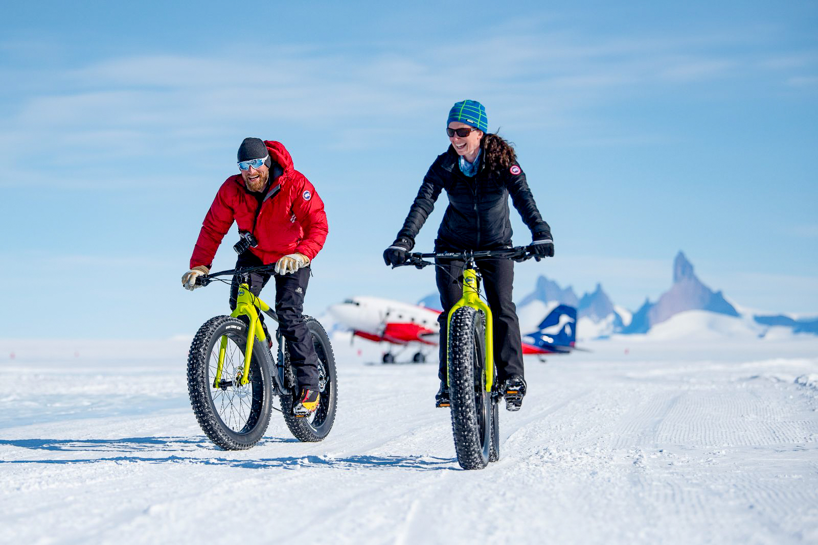 Fat biking in Antarctica near Echo camp by White Desert
