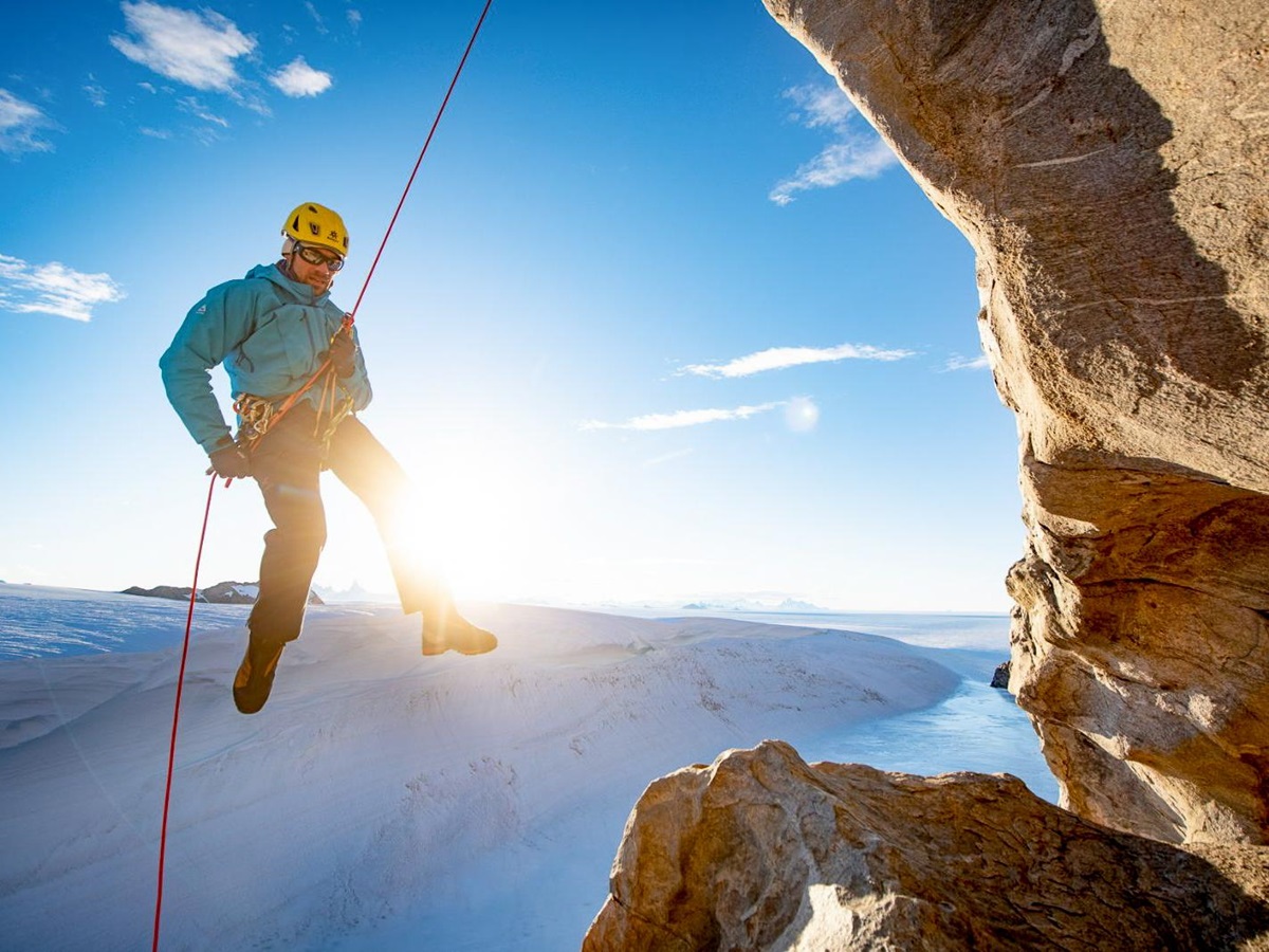 Abseiling in Antarctica from Whichaway camp by White Desert
