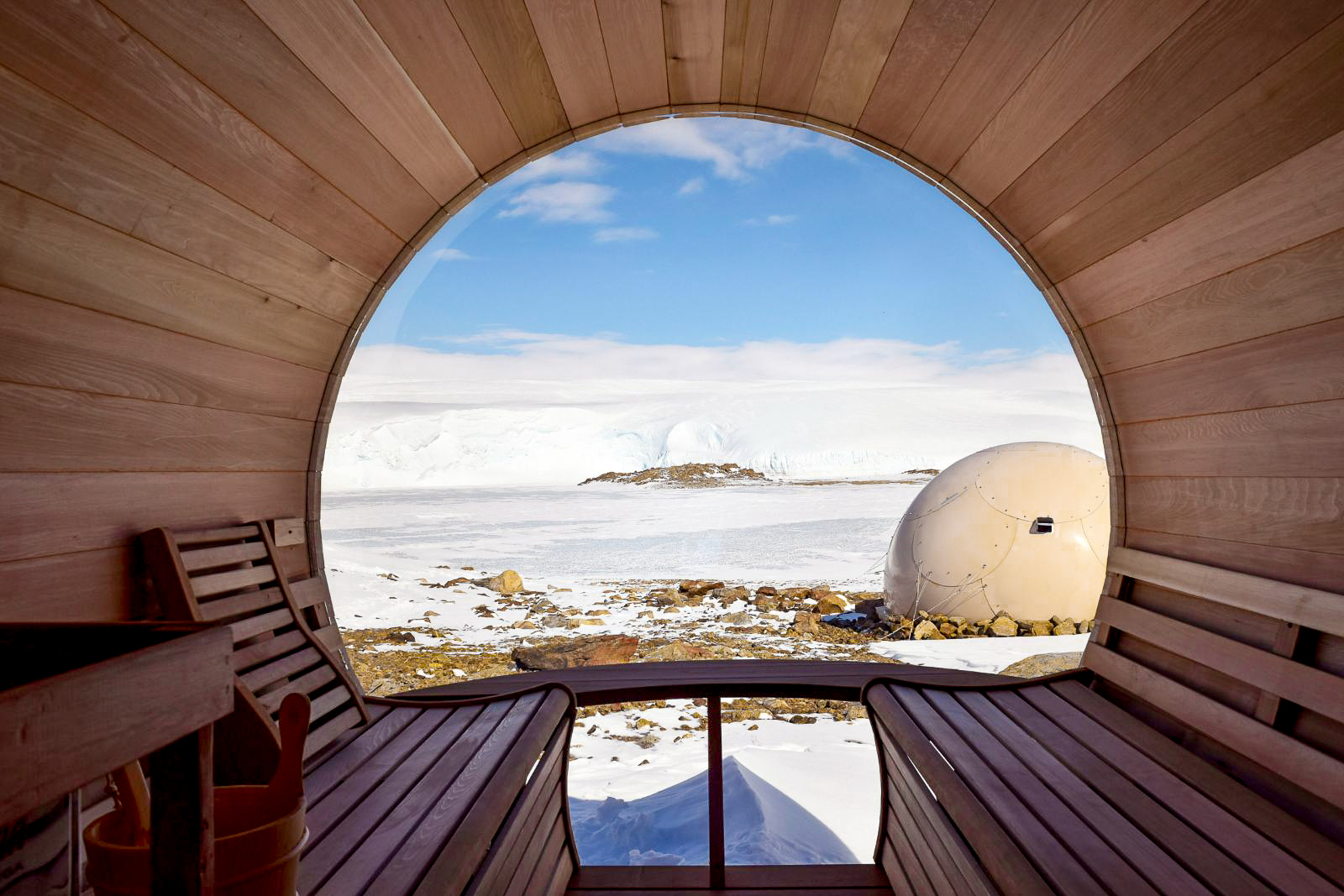 Sauna at Whichaway camp in Antarctica by White Desert