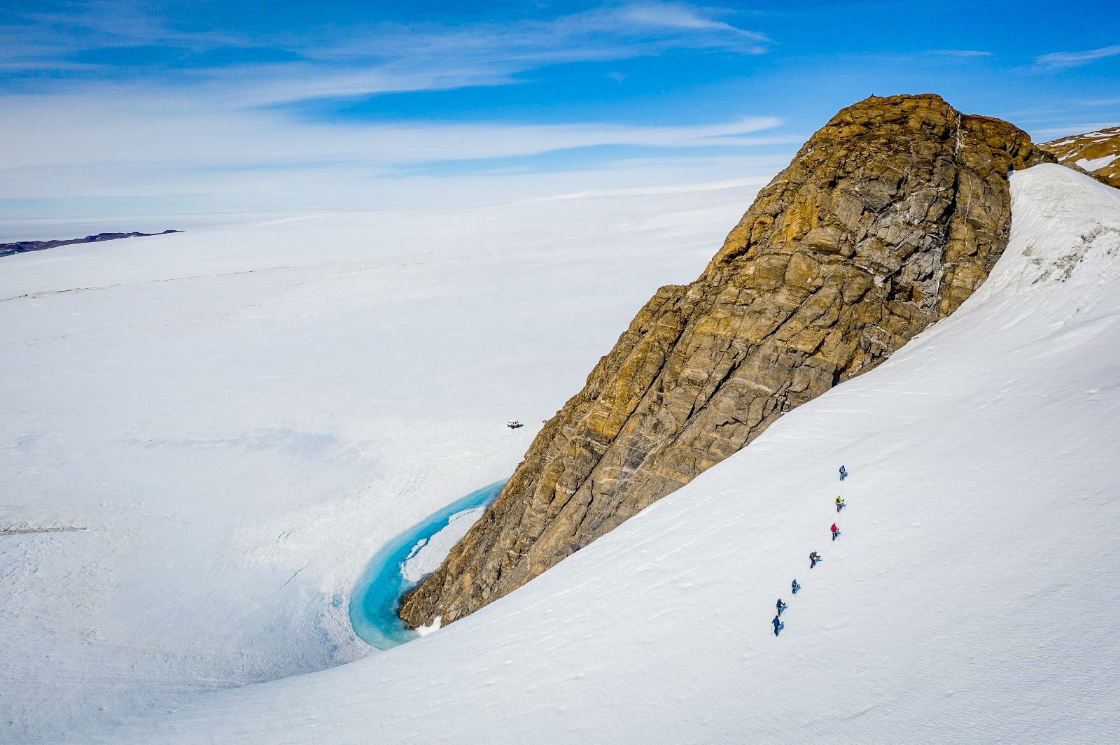 Mountain trekking in Antarctica near Whichaway camp by White Desert