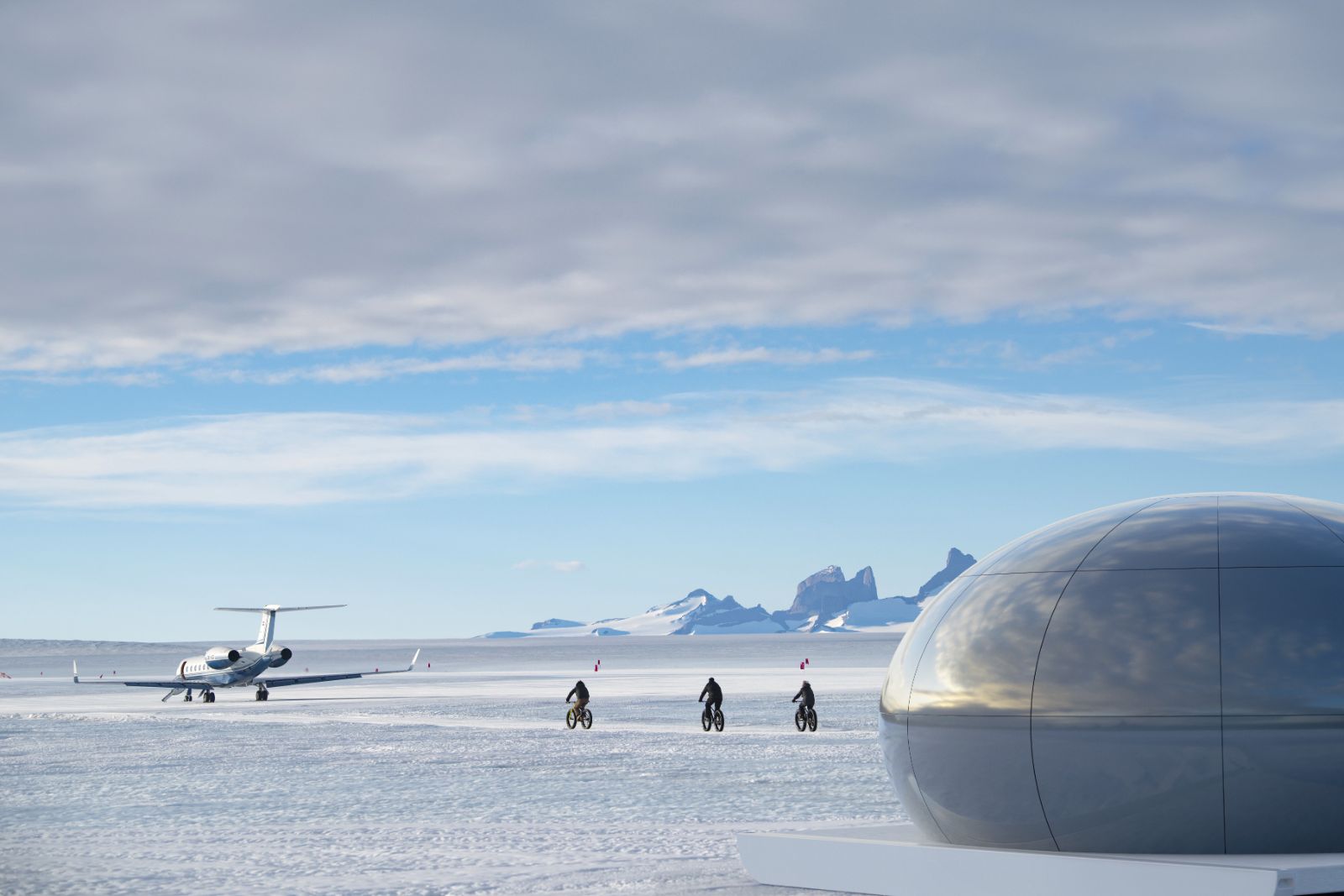 Exterior view of an Echo Pod in Antarctica