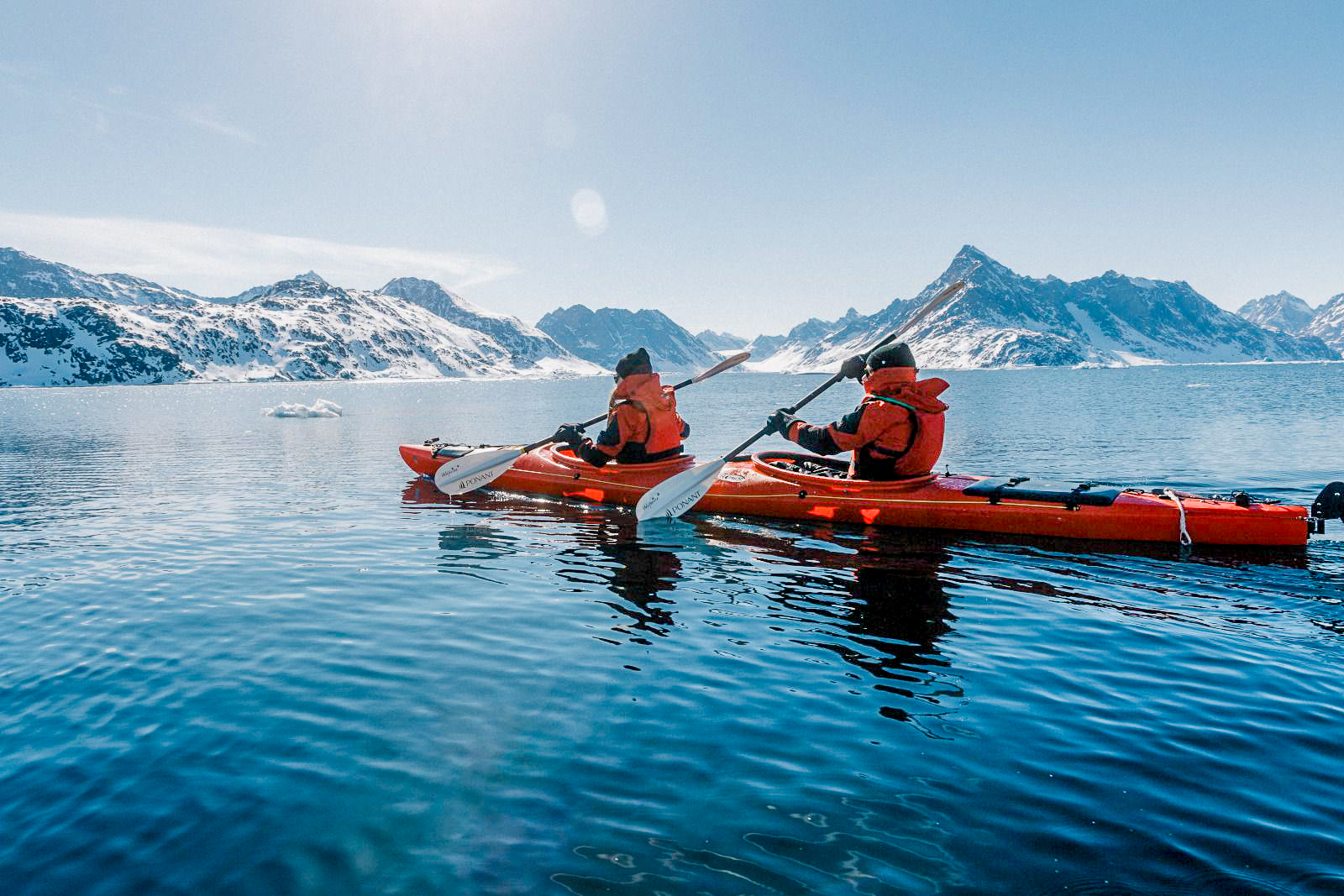Kayaking in the Arctic from Ponant's Le Boreal cruise ship